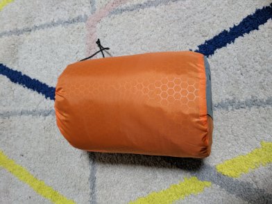 Sleeping pad in its stuff sack